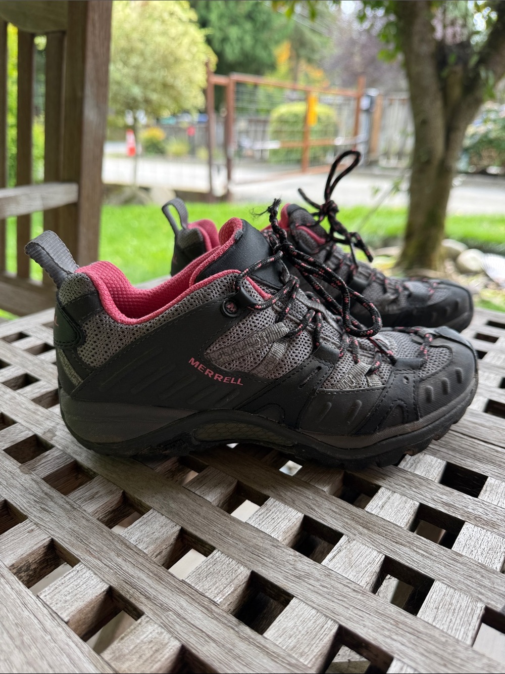 Merrell Gray and Pink Women's Trail Low Hiking Shoes